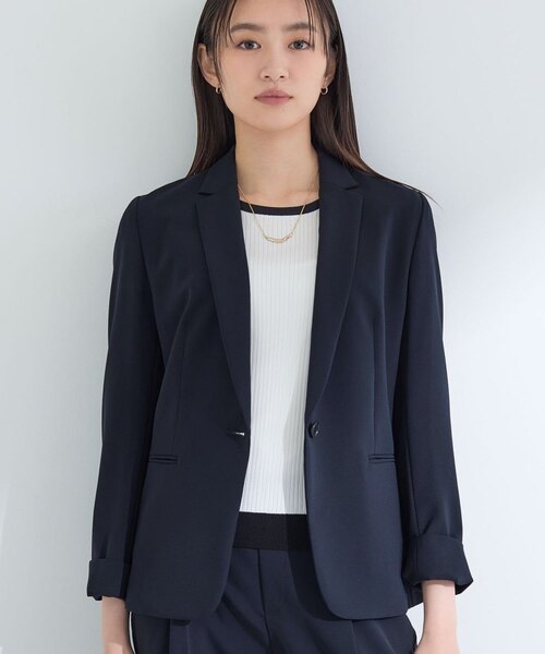 【再値下げ】INDIVI【洗える/UVケア】ストレッチテーラードジャケット 40 洗える／UVケア】ストレッチテーラードジャケット｜インディヴィ