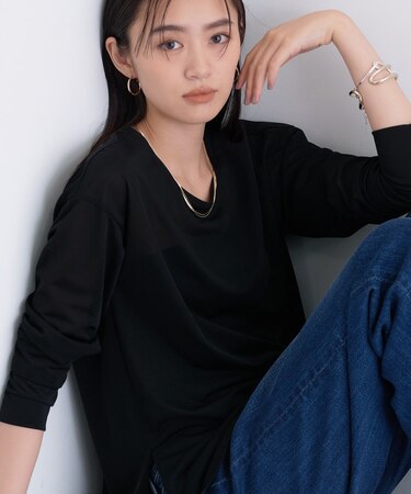 ストレッチシアーロングTシャツ