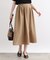 【洗える／SETUP可能／ワッシャー素材】タックデザインスカート