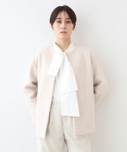 【トレンド／ウール混】フェイクファーコート