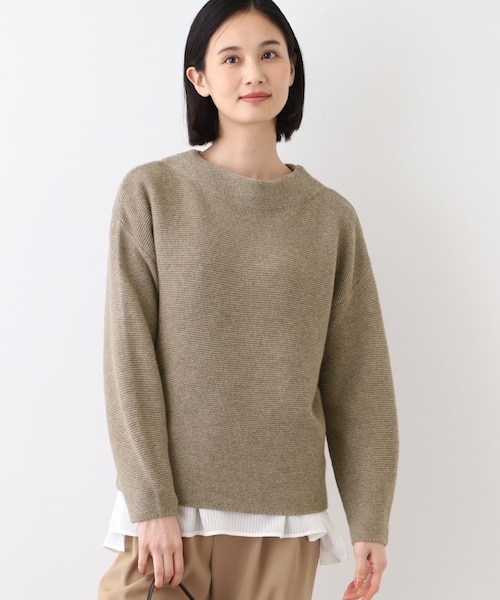 極美品✨定価２.３万❤️　イエナ ボトルネック ケーブルニット　シルク混 110072002299799003001
