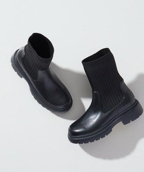 【INDIVI】美品インディヴィ 高級シルク ストレッチ ブーツカット ブラック ストレッチミドルブーツ|インディヴィの通販|&mall(アンド