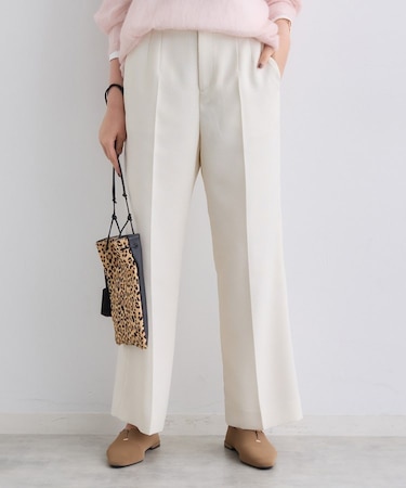 【褒められパンツ/ウール調素材】ラメ混ワイドパンツ