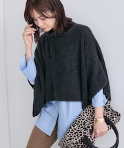 【エアリー素材】ブークレケープポンチョ