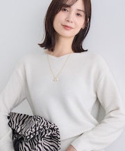 【ウール混ラメ素材】Vネック煌めきニット