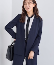 【日本製／通勤スーツ】プレシャスドビー ノーカラージャケット