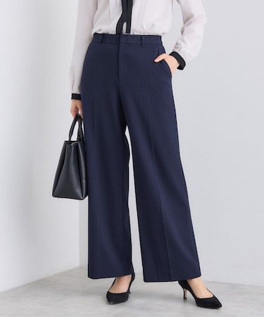 【日本製/通勤スーツ】プレシャスドビー ワイドパンツ