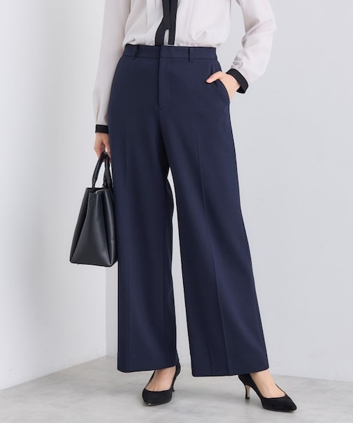【日本製/通勤スーツ】プレシャスドビー ワイドパンツ