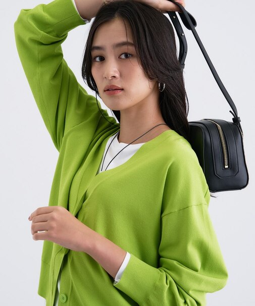 Vネック ストレッチカーディガン