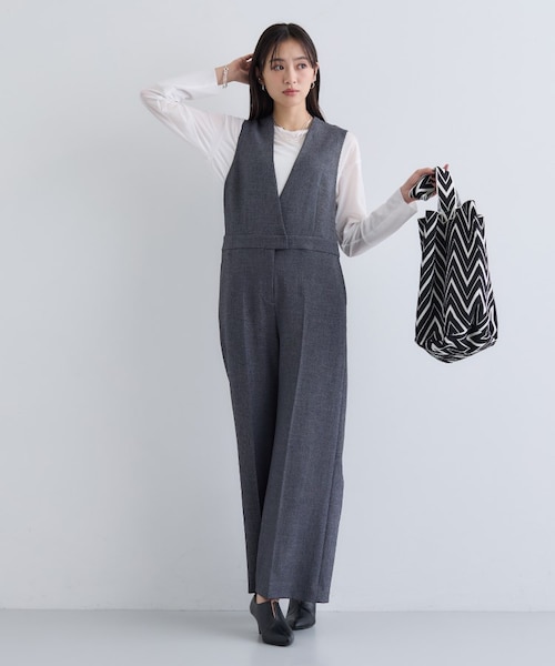 ショートジャケット付きコンビネゾン トレンド／スタイルアップ】ストレッチコンビネゾン