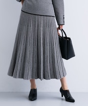 【洗える/SETUP可能】ジャカードニット プリーツスカート