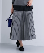 【洗える/SETUP可能】ジャカードニット プリーツスカート