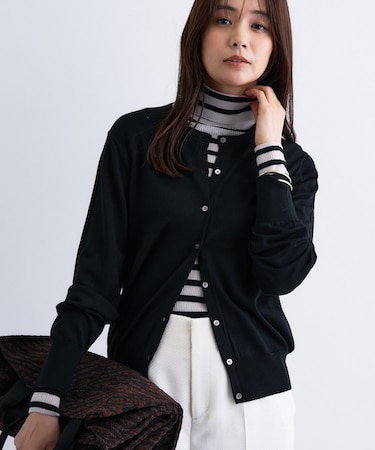 【洗える】ハイゲージニットカーディガン