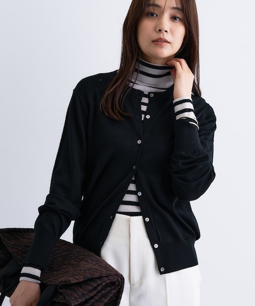 【洗える】ハイゲージニットカーディガン