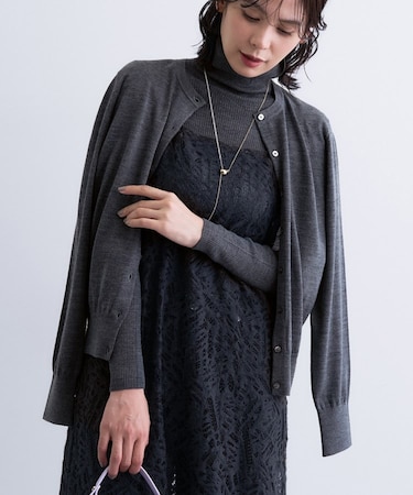 【洗える】ハイゲージニットカーディガン