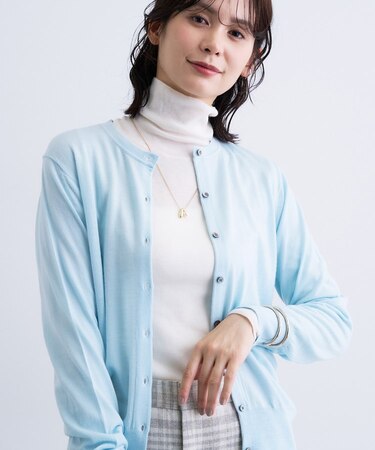 【洗える】ハイゲージニットカーディガン