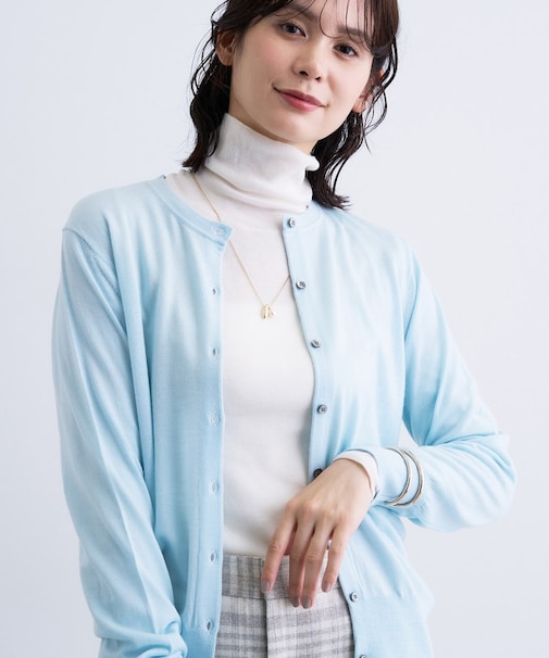 【洗える】ハイゲージニットカーディガン