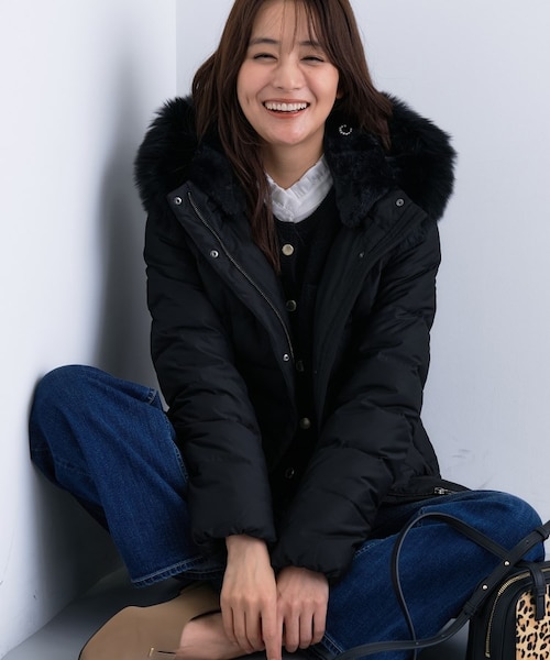 INDIVI ショートリサイクルダウンコート 名品／撥水／抗菌防臭】ショート リサイクルダウンコート