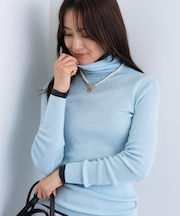 【洗える/毛玉になりにくい】エクストラファインウール リブタートルニット