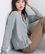 【トレンド】衿付きワイドリブニット