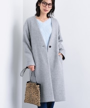【軽量/ウール混】ライトフォルム ロングコート