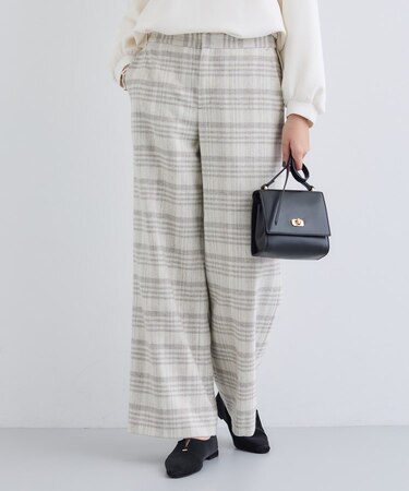 【褒められパンツ／ウール混】ウォームウール ワイドパンツ