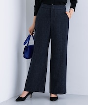 【褒められパンツ／ウール混】ウォームウール ワイドパンツ