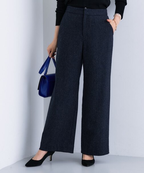 【褒められパンツ/ウール混】ウォームウール ワイドパンツ