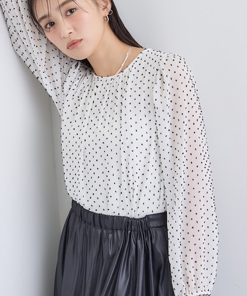 【袖コンシャス】シアードットブラウス