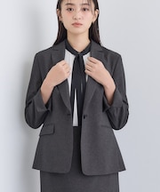 【洗える/通勤/スーツ】メランジストレッチ テーラージャケット