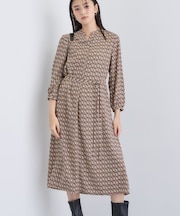 【洗える／オリジナル柄】ジオメプリント フレアワンピース