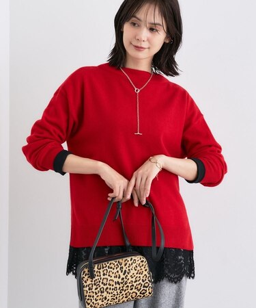 【洗える/カシミヤ混】ボトルネック ドルマンスリーブニット