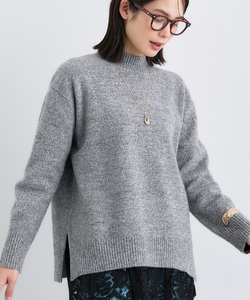 【冬ニット人気NO.1!/カシミヤ混】ミドルゲージハイネックニット