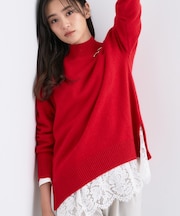 【冬ニット人気NO.1!/カシミヤ混】ミドルゲージハイネックニット