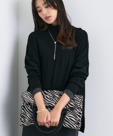 【洗える/毛玉になりにくい】エクストラファインウール ハイネックニット