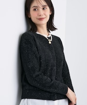 【洗える】ラメニットカーディガン