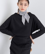 【SETUP可能/洗える/UVケア】ライトジャージ ボトルネックトップス