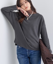 【SETUP可能／洗える／UVケア】ライトジャージ ボトルネックトップス