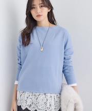 【SETUP可能/洗える/UVケア】ライトジャージ ボトルネックトップス