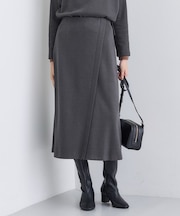 【SETUP可能/洗える/UVケア】ライトジャージ セミフレアスカート