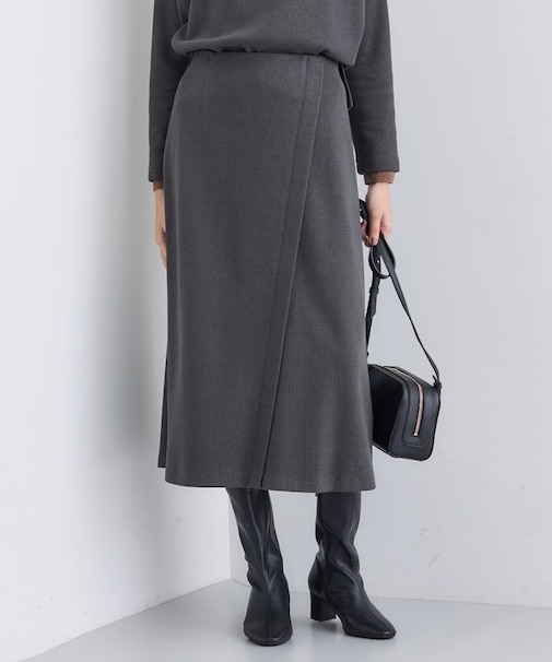 【SETUP可能/洗える/UVケア】ライトジャージ セミフレアスカート