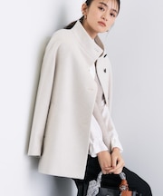 【日本製／ミドル丈】スタンドカラーミドルコート