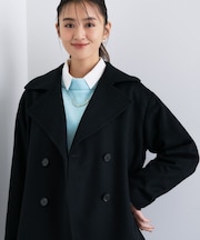 【軽やか／ゆったり】ウール混ショートトレンチコート