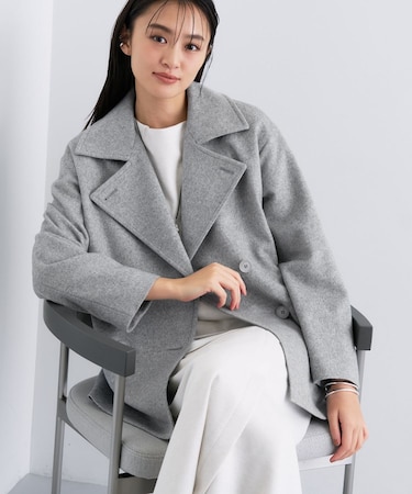 【軽やか/ゆったり】ウール混ショートトレンチコート
