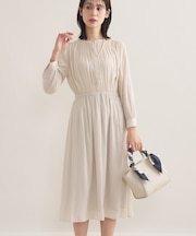 【洗える／セレモニー】ギャザーフレアワンピース