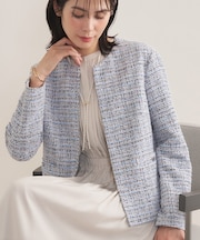 【セレモニー/洗える】ミックスツイードライトジャケット