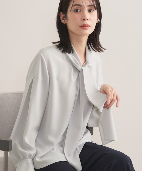 セレモニー／洗える】ジョーゼットボウタイブラウス｜インディヴィの