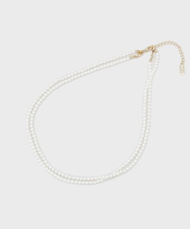 【マルチWAY／セレモニー】2連シンプルパール調ネックレス