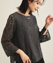 【洗える／セレモニー】フラワーレースブラウス