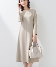 【上品光沢／セレモニー／SETUP可能】スタイルUPワンピース